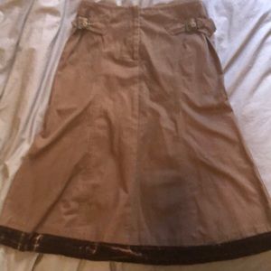 Cynthia Steffe skirt with side buckles and velvet hem